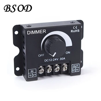 

30A Rotating LED Dimmer DC12/24V Max 360W Adjustable Brightness Strip Single Color Light LED Controller for Strip 5050 3528