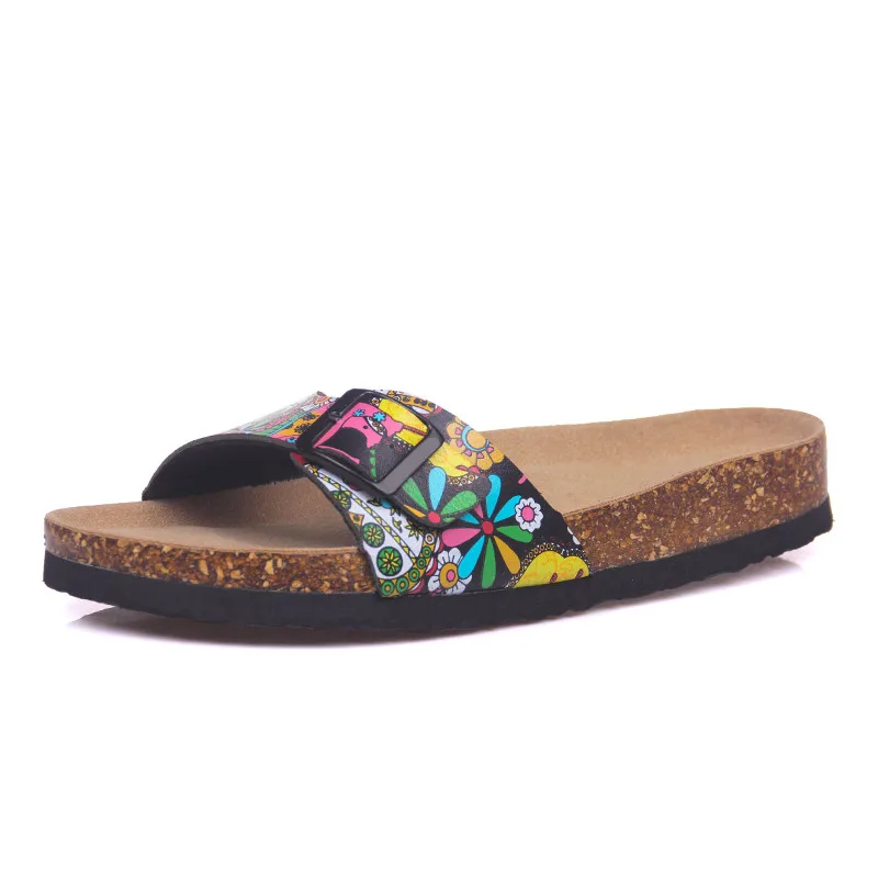 COSMAGIC/Новинка года; модные летние сандалии на пробковой подошве; женские повседневные пляжные разноцветные Вьетнамки; шлепанцы - Цвет: 11