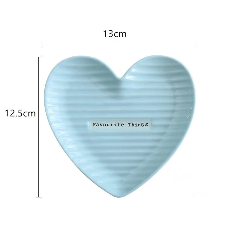 1 шт., посуда в форме сердца, керамическая обеденная тарелка, фарфоровая тарелка для десерта, столовая посуда, тарелка для торта, для свадьбы, набор тарелок из Китая - Цвет: Blue Small