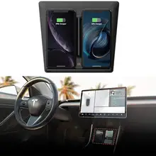 Центральная консоль Беспроводная зарядная панель для Tesla модель 3 с двумя портами usb для телефонов Зарядка для iPhone X/XS/8 samsung Note9/8/5