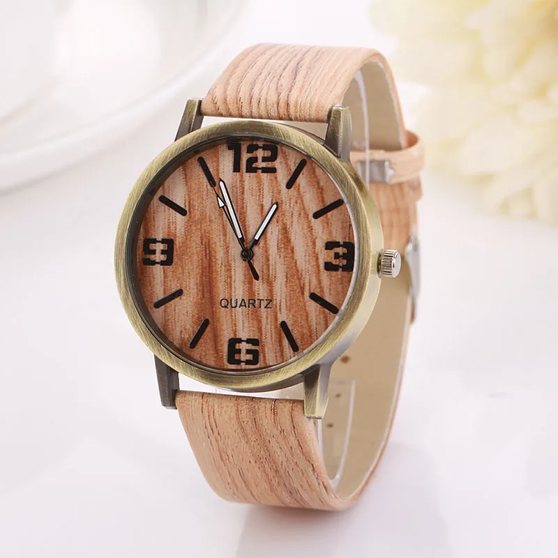 Popular Womens Watches hot sale high quality Creative Vintage Wood Watches Fashion Women Quartz Watch relogio feminino 30X - Цвет: F