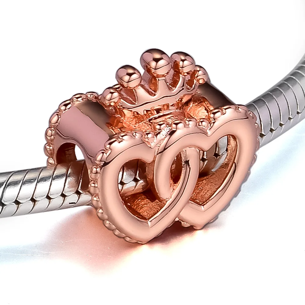 

Подходит для CKK шармы браслеты United Regal Rose Hearts Beads 100% 925 пробы-серебро-ювелирные изделия Бесплатная доставка