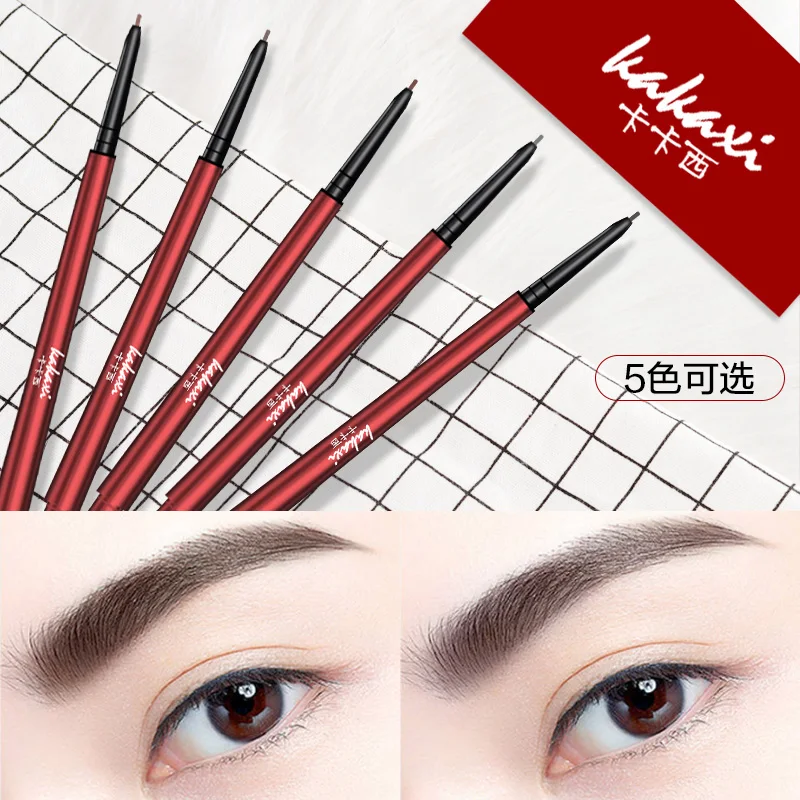 

Dual ended eyebrow pencil waterproof long lasting super slim eyebrow pen by kakaxi red handle aotumatic eyebrow pencil AC086