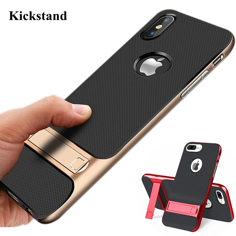 

Cases For iPhone X 10 7 8 plus iphone 7 Kickstand Matte Hard PC Back Cover Coque For iphone 6 6s plus Fundas Case Capa 8plus