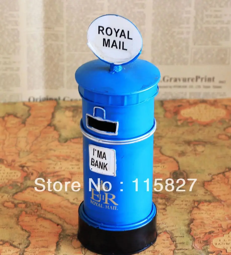 Минимальный заказ$20(смесовые) англия Стиль Royal Mail Утюг экономия денег box Postbox монета Saver дом или магазин украшения