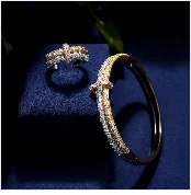 Роскошные круглые браслеты кольцо наборы Мода Дубай серебряные свадебные комплекты украшений для женщин Свадебные brincos para as mulheres