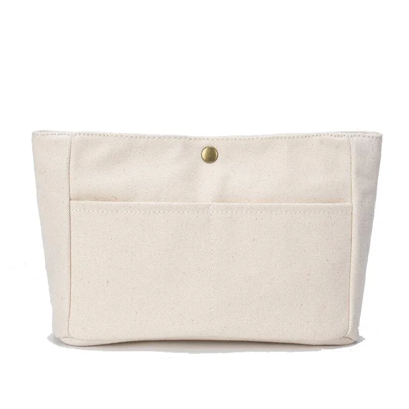 

Women The inner bag of the handbag Travel Pockets Canvas Purse Organizer Bag Small Cosmetic Bag Sturdy Purse Insert Bag