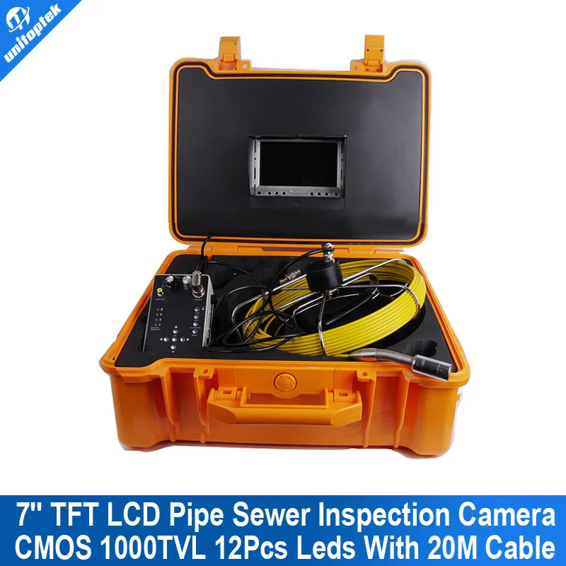 20M drain Endoscope Pipe Inspection Camera Pipe Sewer Camera Waterproof Pipe Plumbing Camera 12Pcs White Lights Nightvision