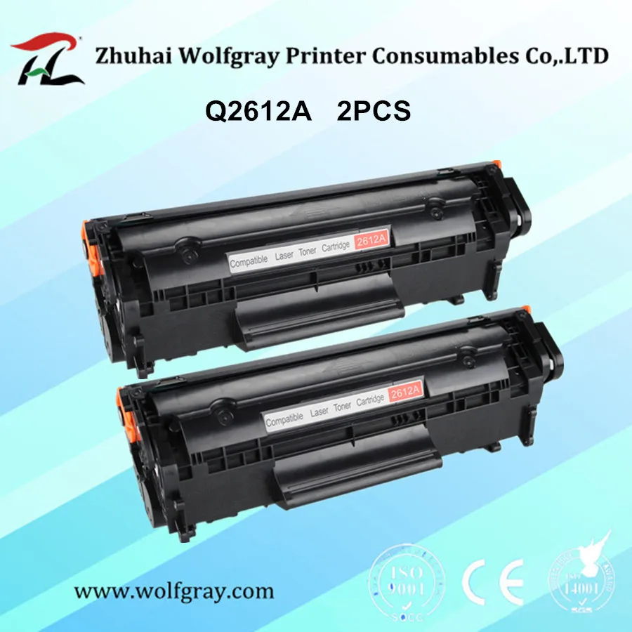 Совместимый картридж с тонером 2PK Q2612A q2612 2612a 12a 2612 для принтеров hp laserjet 1010 1020 1015 1012