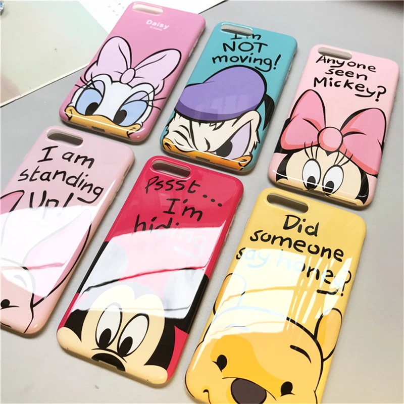 360 Full Cover Phone Case + Glass for IPhone XS Max X XR 8 7 6 S 6S Plus 7Plus Coque Winnie Pooh Women Cute Cartoon Shell Fundas
