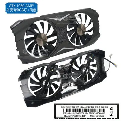 Для ZOTAC GTX1070/1080 AMP ED 8GB видеокарта вентилятор охлаждения GFM10012H12SPA DC12V 0.50A - Цвет лезвия: GTX 1080 One Set