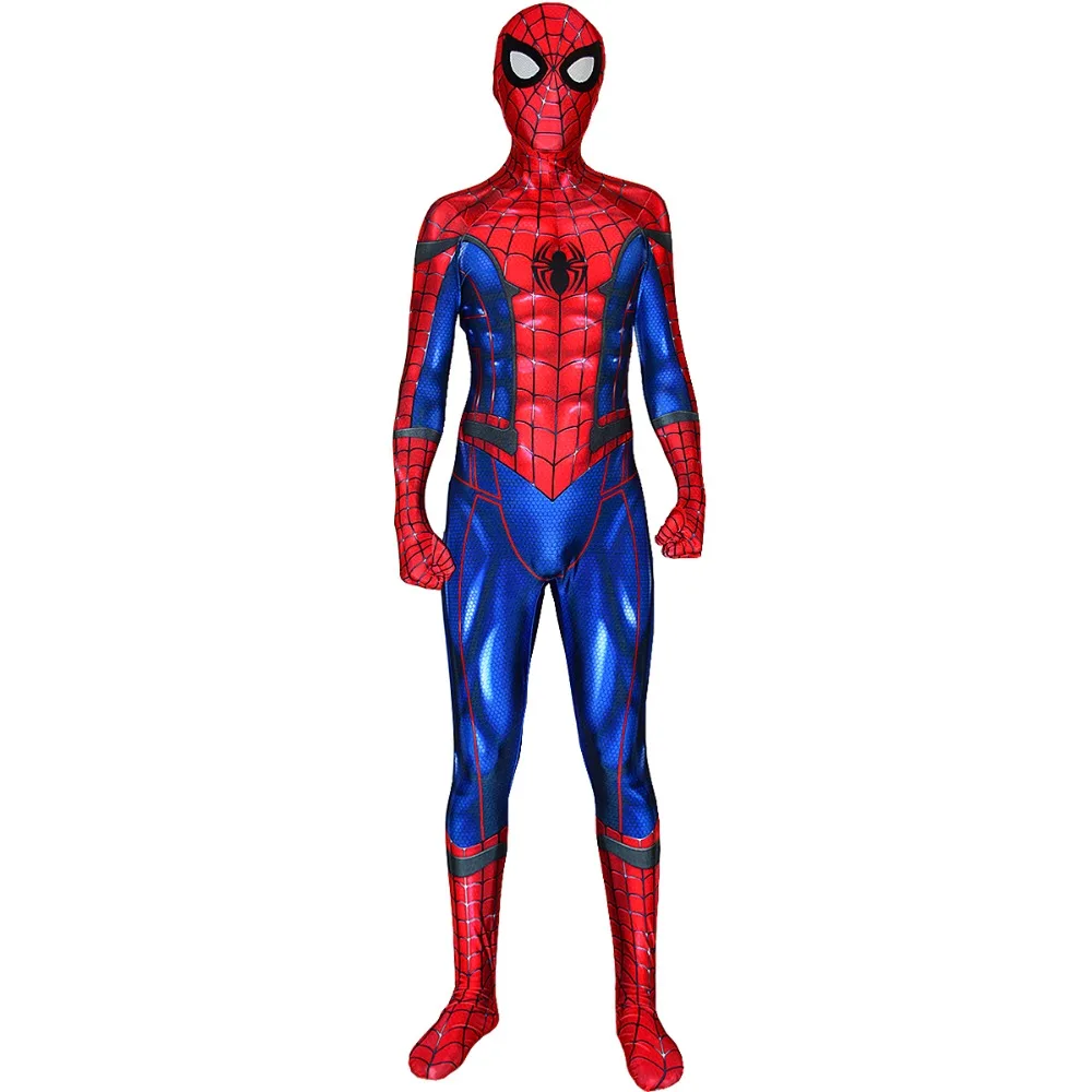 New 2017 Toby Amazing Spiderman Adult Costume Spandex Zentai Suit Tight Cosplay
