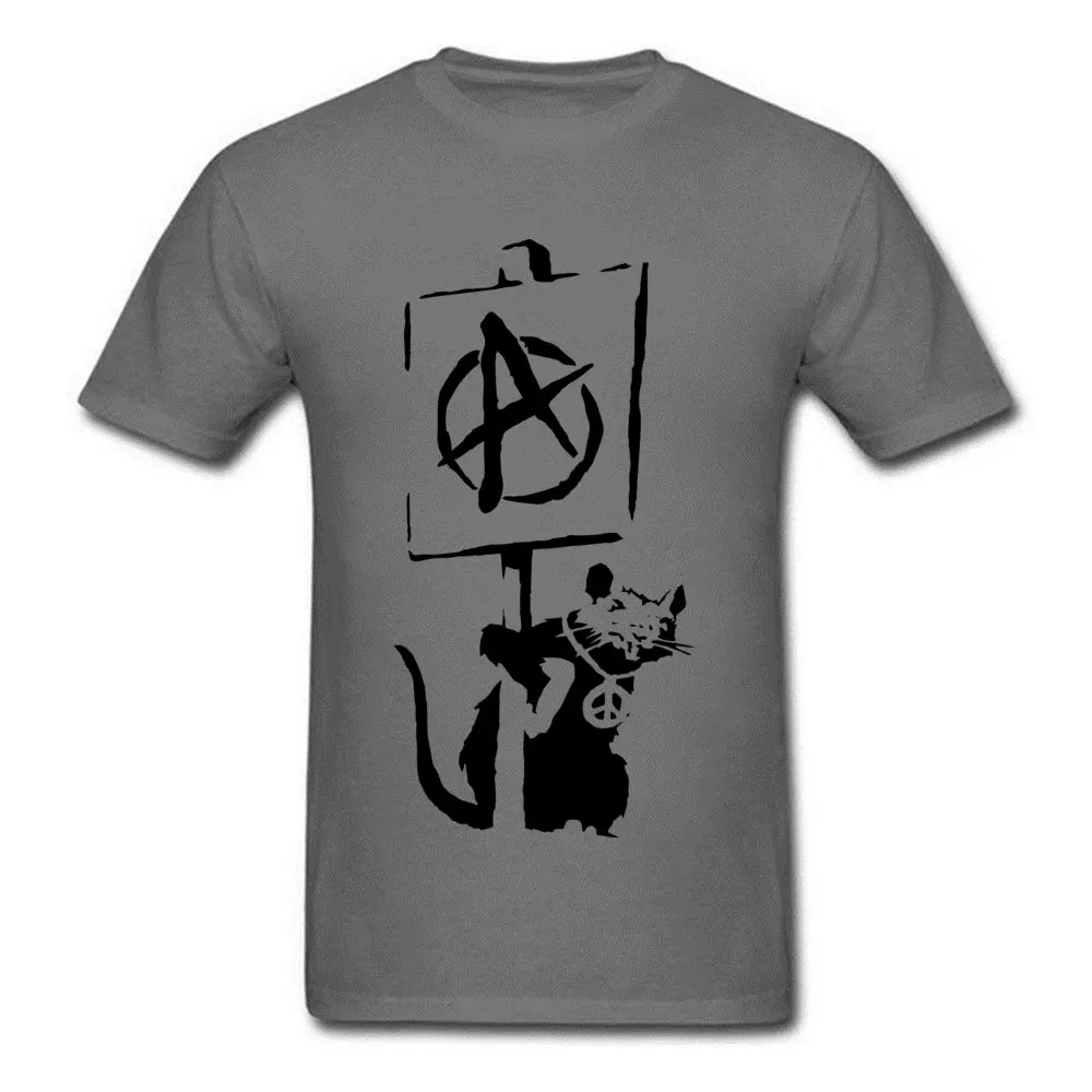 Футболка Бэнкси Rat by, Мужская футболка с Мстителями,, летние футболки с короткими рукавами, хлопок, простая одежда в стиле хип-хоп в уличном стиле - Цвет: Dark Gray