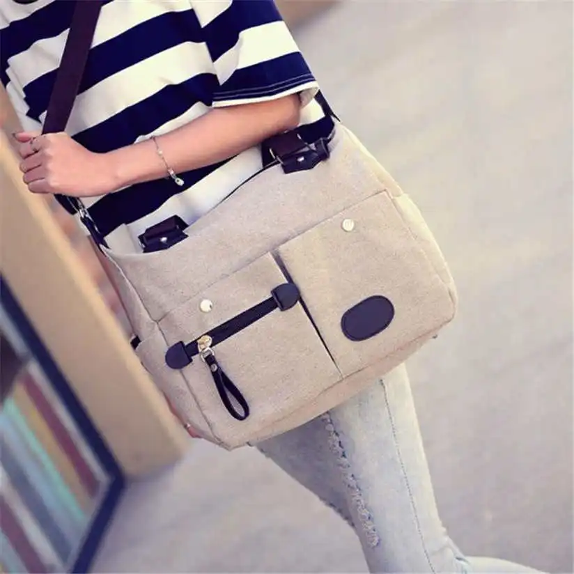 

Women Fashion handbag Neutral Vintage Style Canvas Satchel Shoulder Messenger Crossbody Casual Bagwith free shipping  AP12