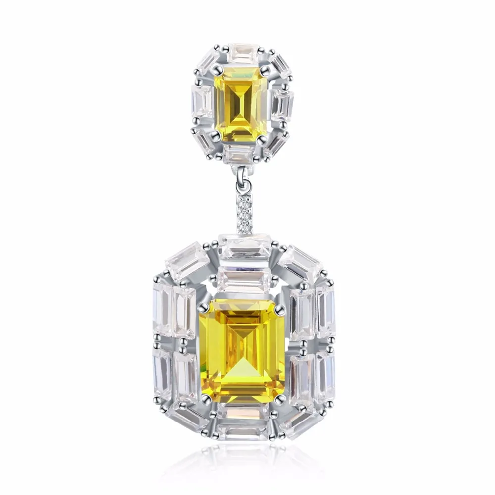 

Pink Yellow Crystal Rhinestone Square Pendant Necklace Classic Titanic Jewelry Lover Gift Women's Fashion 100% Sterling Silver
