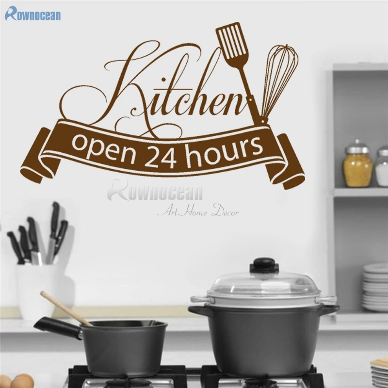Open 24 hours Kitchen Wall Stickers Vinyl Home Decor Art Decals Quotes Self-adhesive film Muursticker Decoration DIY Mural D599 Open 24 hours Kitchen Wall Stickers Vinyl Home Decor Art Decals Quotes Self-adhesive film Muursticker Decoration DIY Mural D599