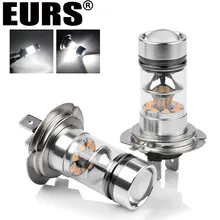 EURS Motorcycle automobile 6000K 3000LM 24W H7 car low beam font b lamp b font Daytime