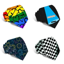 Модный цветной галстук с принтом для мужчин, полиэстер, новинка, галстук в клетку, галстук узкий галстук для Свадебное торжество деловая встреча, аксессуары 5LD38