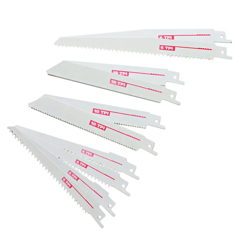 10pcs Set Reciprocating Saw Blades Bi Metal Sawzall for Wood Metal