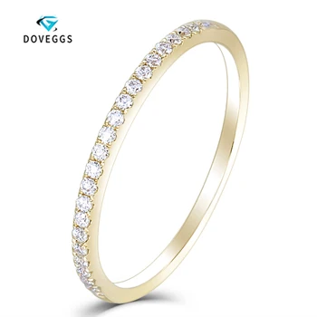 

DovEggs New arrival 1.2mm 0.16ctw H Color 23 pieces Moissanite Diamond 14 K white gold Engagement Rings For Women Wedding Bands