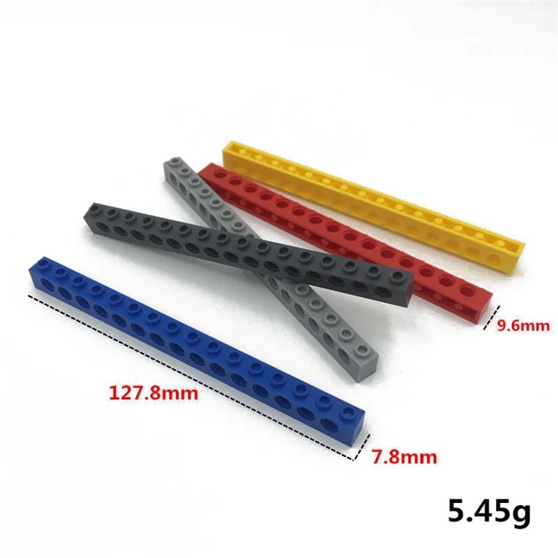 500g/Lot Technic Bricks 1x1,1x2,1x4,1x6,1x8,1x10,1x12,1x14,1x16 with 1-15 Holes Compatible with legoes Technic MOC Parts Toys