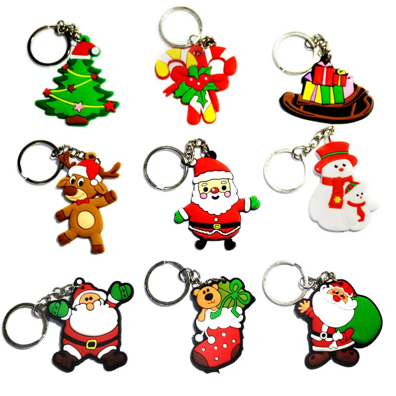 

Key Chain Christmas Tree Decorations Cartoon Children's Gift Cute Pendant PVC Key ring Celebrate