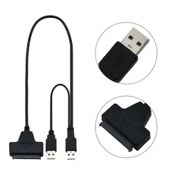 USB2.0 SATA 7 + 22Pin к USB2.0 Кабель-адаптер для 2,5 HDD ноутбука жесткий диск жёсткие диски SATA кабель разъем USB