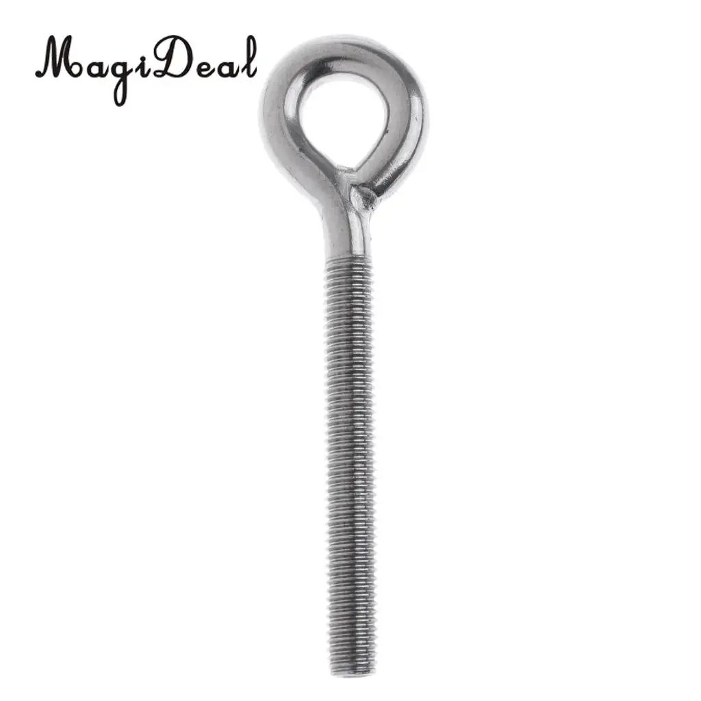 MagiDeal Heavy Duty 304 Stainless Steel Long Lifting Eye Bolts Welded Eye Metric Size M4, M5, M6, M8, M10, M12 