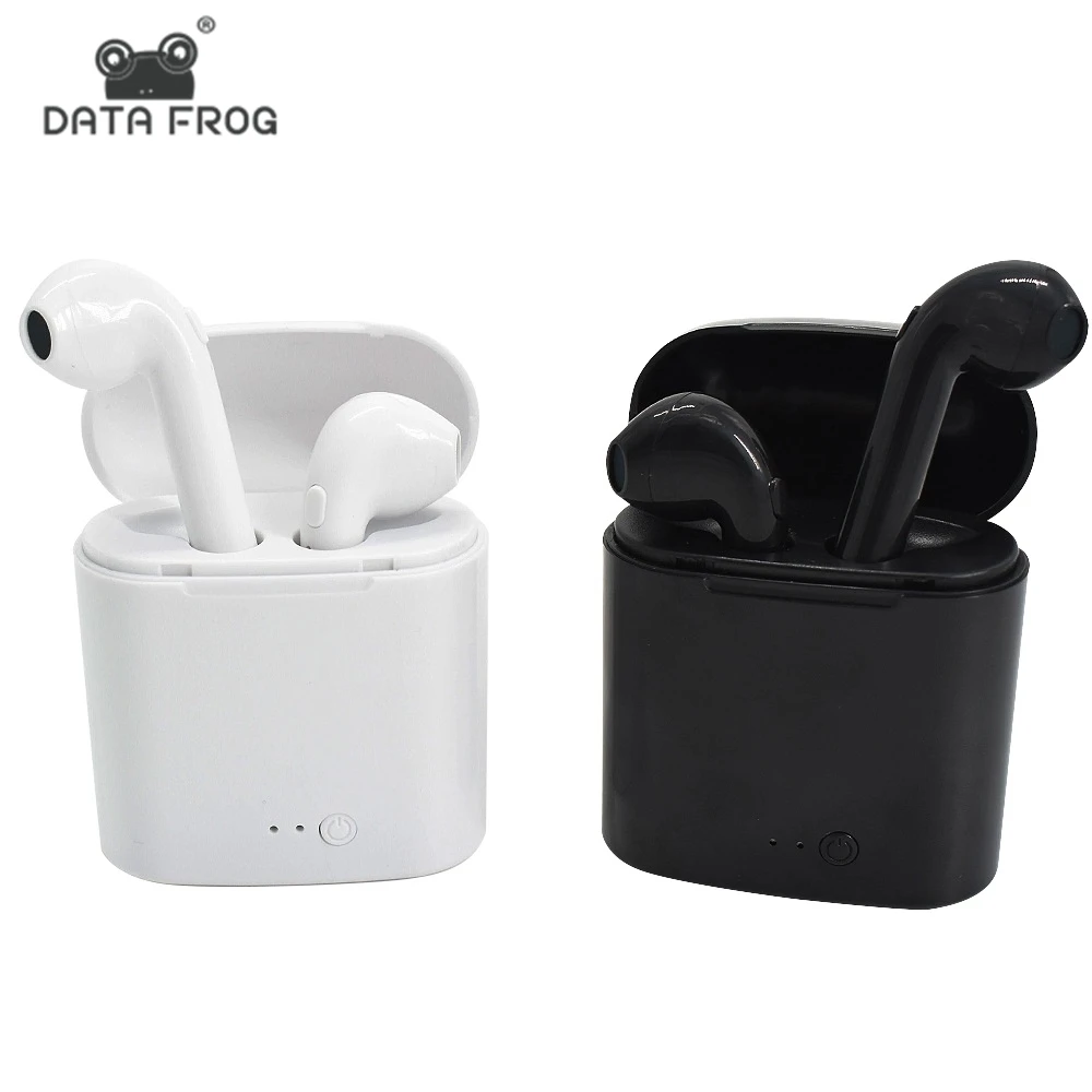 

Data Frog Bluetooth Earphone Handsfree Wireless Earohone For I7s Tws Headset With Charging Box For Iphone For All Smart Phone