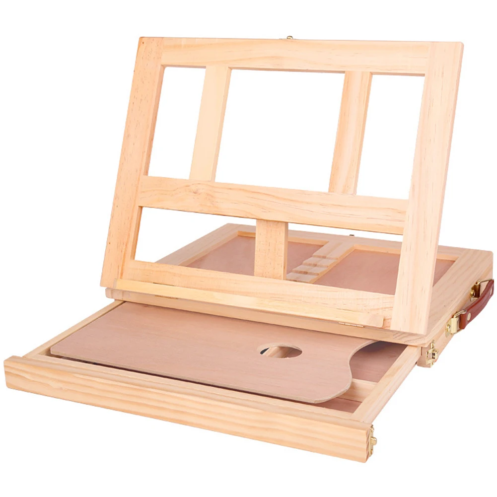 

Desktop Students Wooden Lightweight Practical With Drawer Board Folding Adjustable Portable School Sketching Painting Easel Art