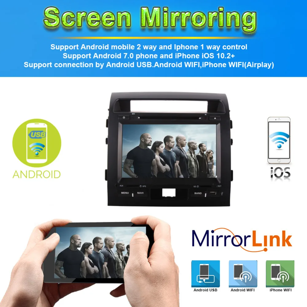 Android 7 1/8 0 Octa Core 4 Гб RAM автомобильный DVD мультимедийный плеер GPS навигация для Toyota Land