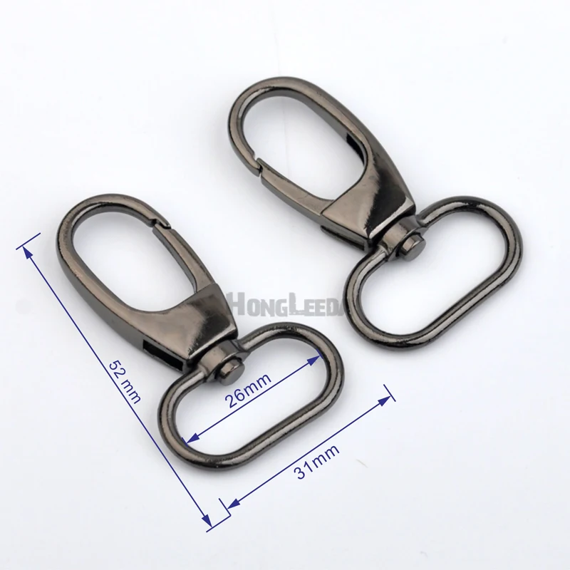 

20pcs/lot 25mm 1inch Shinny black nickle gun metal Alloy Swivel Clasps Snap Key Hooks DIY Key Chain Ring clip buckle HK-020