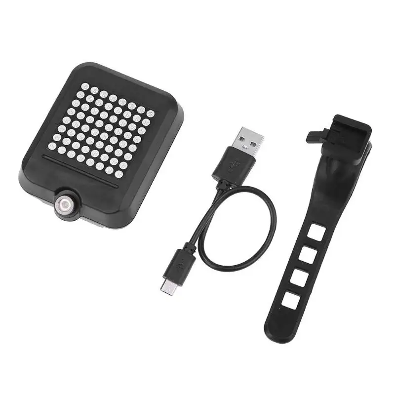 Flash Deal 64LED Bicycle Light Automatic Dirction Indicator Taillight USB Charging Mountain Bike Tail Rear Safety Warning Light Waterproof 13
