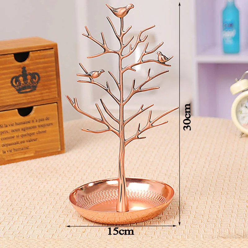 Rasalhaguer Hot Sale Jewelry Display Stand Rack Tree Bird Stand Iron Necklace Earring Holder Bracel
