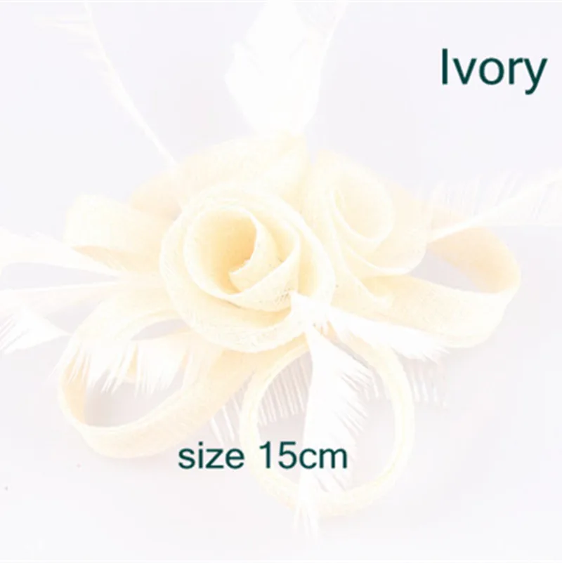 Черный или 21 Цвета DIY Маленькие розы fascinators волосы расческой Sinamay мода перо головной убор элегантные женские церкви вечерние аксессуары