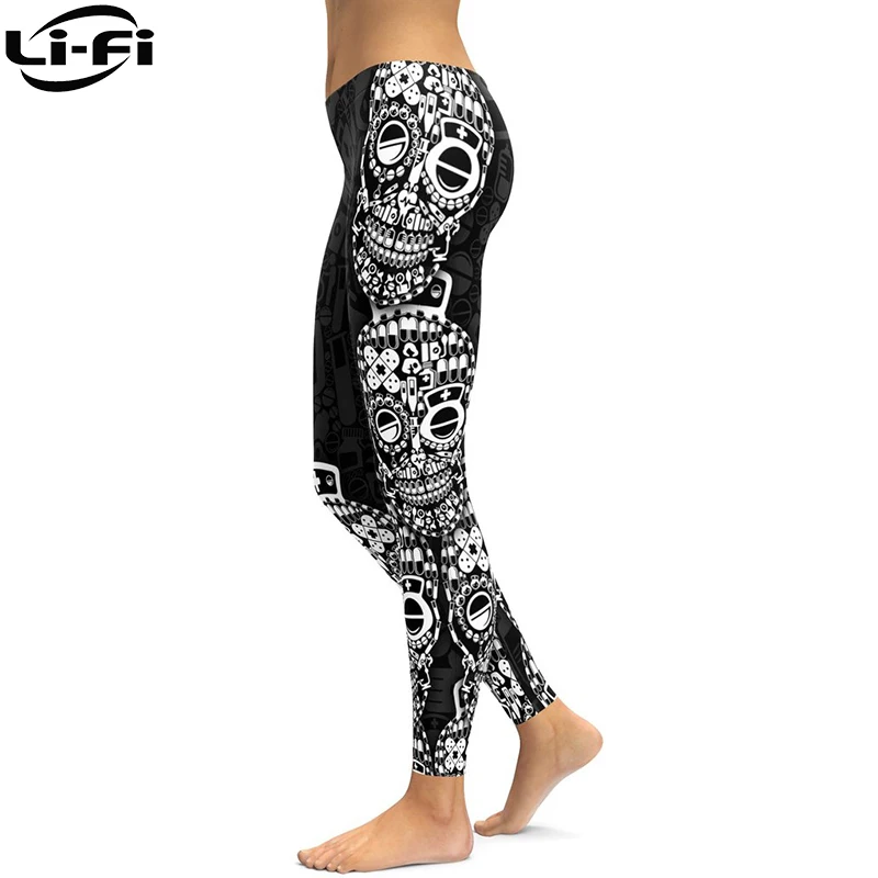 

LI-FI Nurse Skull Yoga Leggings Sexy Yoga Pants Workout Sports Gym Leggings