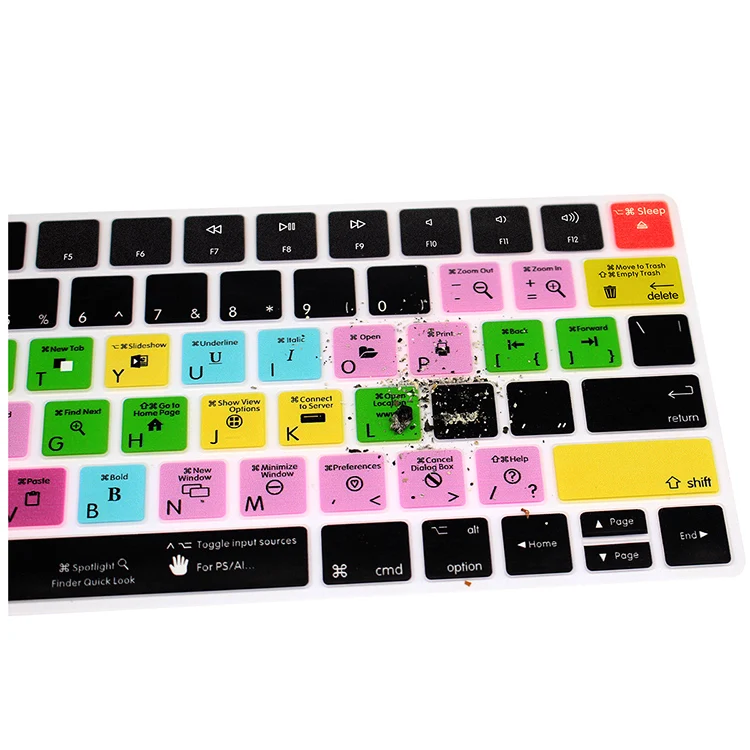 Функциональная клавиатура для MAC OSX Hotkeys чехлы ярлыки силиконовая защита кожи Apple
