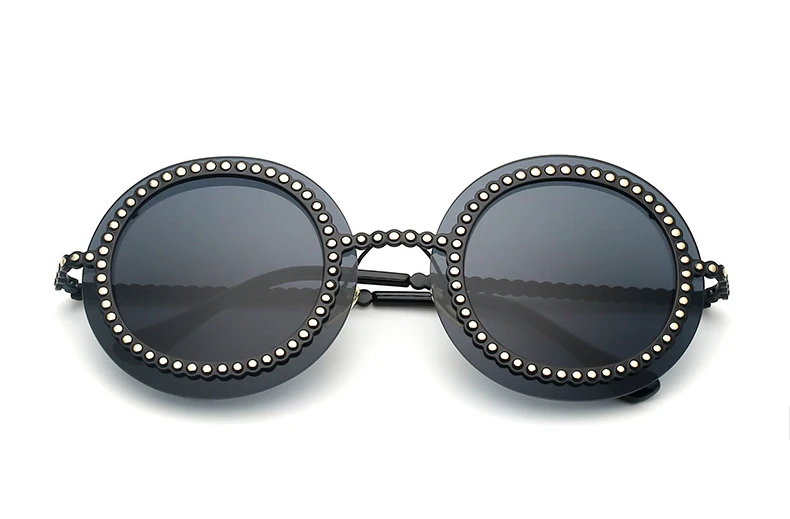 Ralferty роскошные женские круглые солнцезащитные очки женские бусина очки аксессуары очки с цветным покрытием женские винтажные солнцезащитные очки оттенки F86045