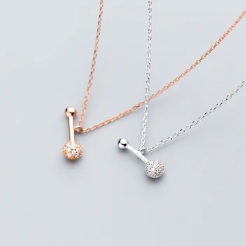 

MloveAcc Genuine 100% 925 Sterling Silver Bar Shimmering CZ Pendant Necklace Women Authentic Sterling Silver Jewelry