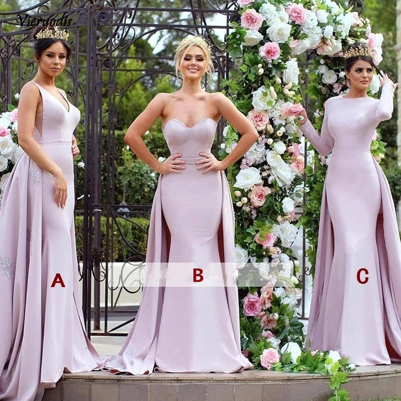 

2019 Mermaid Long Bridesmaid Dresses Sweetheart Long Wedding Party Dresses For Women