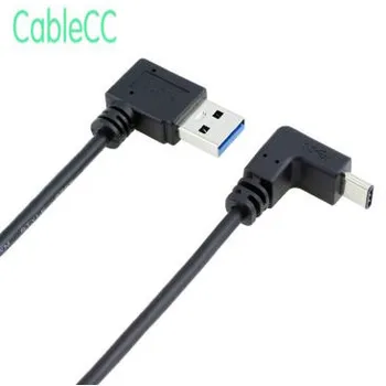 

USB 3.1 USB-C Up & Down Angled to 90 Degree Right Angled A Male Data Cable for Macbook & Tablet & Phone