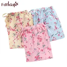 Fdfklak сна штаны для Для женщин с летним принтом хлопковые пижамы брюки пижамы Для женщин Lounge спальные брюки Q1056