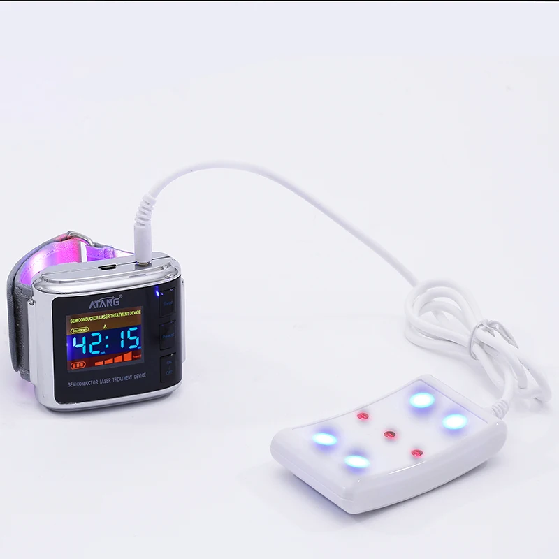 

LLLT Red and Blue Laser Watch Improve blood Circulation Promoting Oxygen Transport Diabetes Rhinitis Cholesterol Hypertension