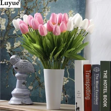 31pcs lot Tulip Artificial Flower PU artificial bouquet Real touch flowers For Home font b Wedding