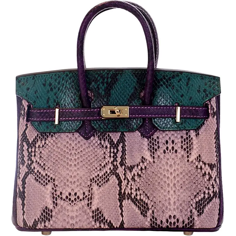 

LOEIL Snakeskin Platinum Bag Leather Tote Bag Leather Messenger Bag Coloring Snake Women's Bag New