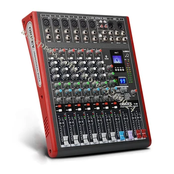 

Pro 6 Channel Microphone Mic Mixer Wedding Performance Karaoke Digital Effects with Bluetooth USB MP3 Card Playback Mixer System