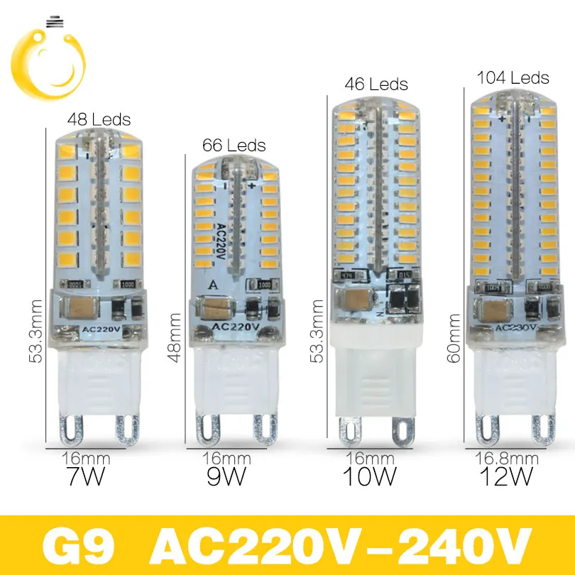 Светодиодная лампа SMD 2835 3014 4014 LED G4 G9 Light DC12V AC220V 360 градусов замена галогенной лампы