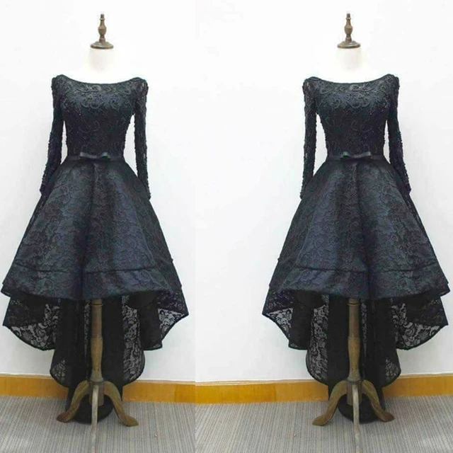 high low black tie dresses