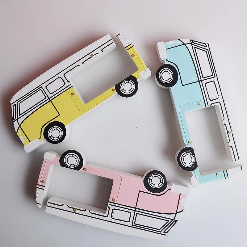 Creative High Quality MDF Bus Cars Modeling Money Box Boys Coin Bank Kids Gift Storage Saving Piggy A45 |