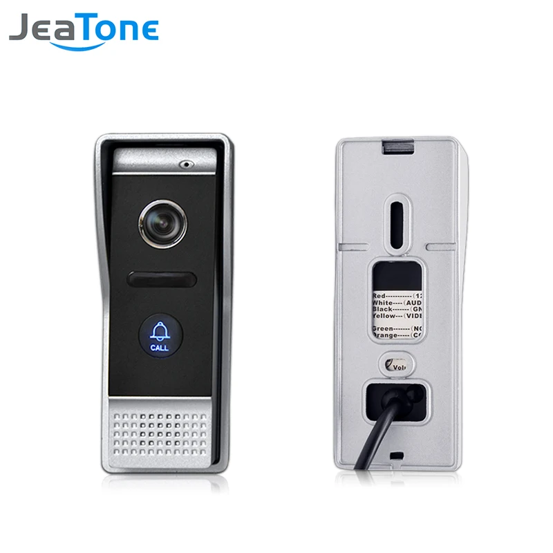 JeaTone 4-Wired Video Door Phone call panel 1200TVL Outdoor Doorbell IP65 Waterproof 3.7MM lens Call Panel Video IR Night Vision